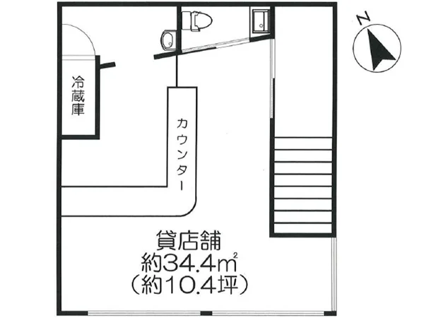 BAR・ショットバーの居抜き物件の平面図
