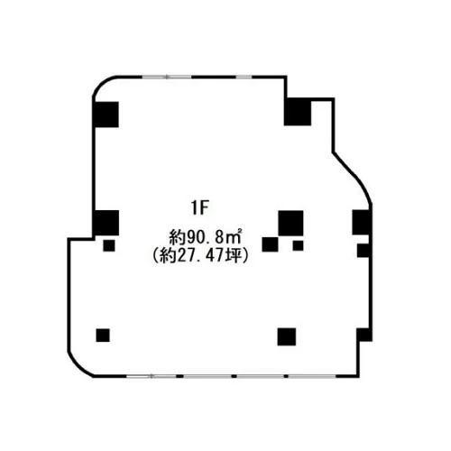 貸店舗(スケルトン)の平面図