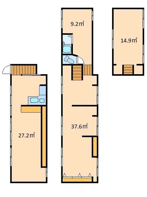 汐入の居抜き店舗の平面図