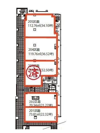 日野のスケルトン店舗物件の平面図