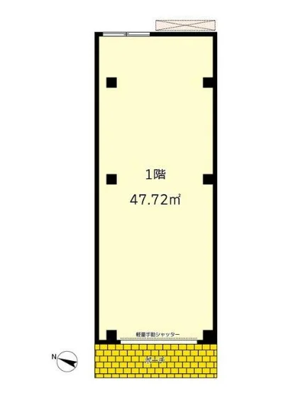 元町・中華街のスケルトン物件の平面図