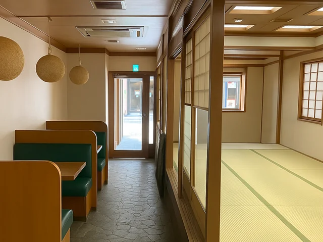 草加のうどん・そば居抜きの内装