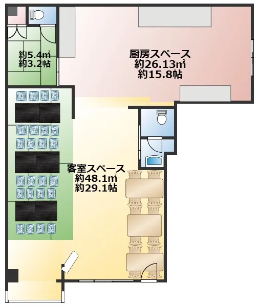 草加の居抜き店舗の平面図