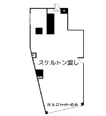 三ノ輪のスケルトン店舗物件の平面図