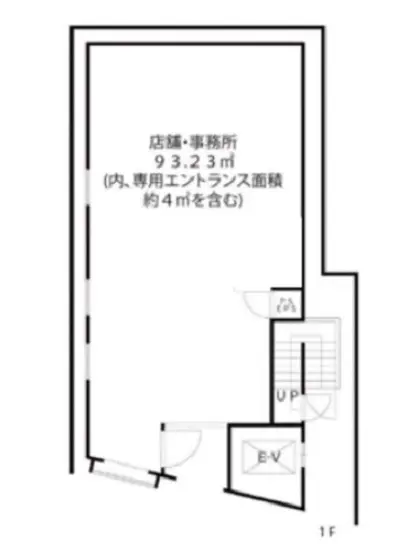 池尻大橋のスケルトン店舗物件の平面図