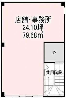 貸店舗(スケルトン)の平面図