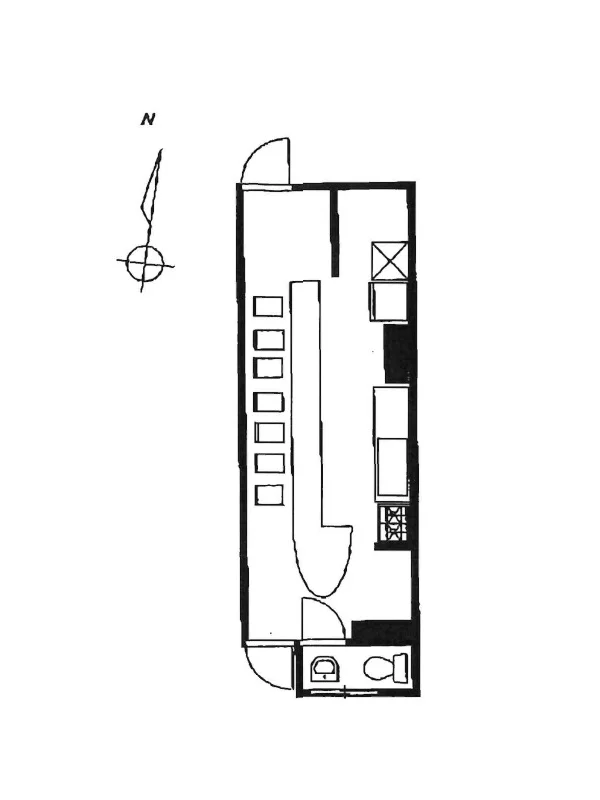 スナック・パブの居抜き物件の平面図