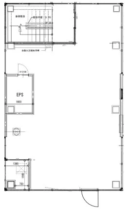 広尾のスケルトン店舗物件の平面図