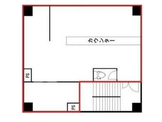 イタリアンの居抜き物件の平面図