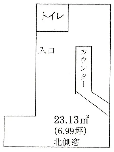 スナック・パブの居抜き物件の平面図