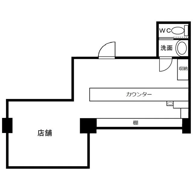 スナック・パブの居抜き物件の平面図