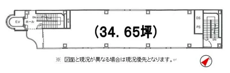 町田のスケルトン店舗物件の平面図
