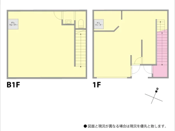 カフェ・喫茶店の居抜き物件の平面図