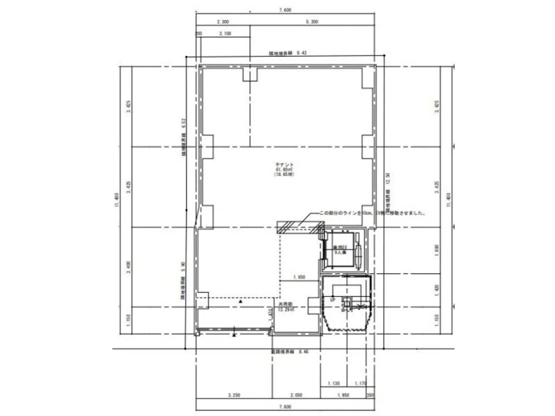 麻布十番のスケルトン物件の平面図