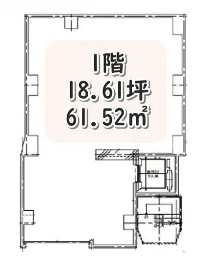 麻布十番の事務所仕様店舗物件の平面図