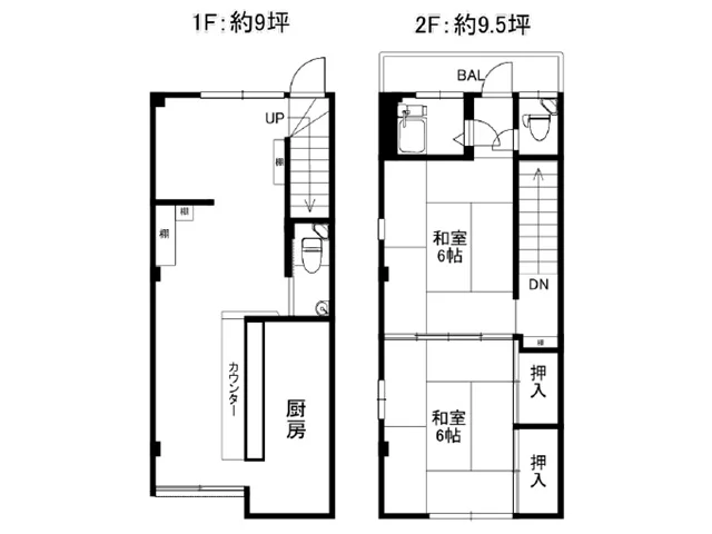 戸田公園の居抜き店舗の平面図