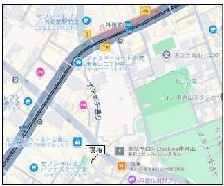 外苑前の居抜き店舗の地図