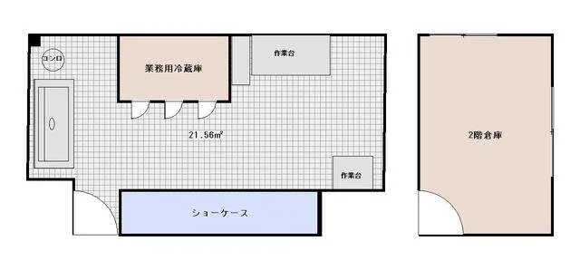 テイクアウトの居抜き物件の平面図