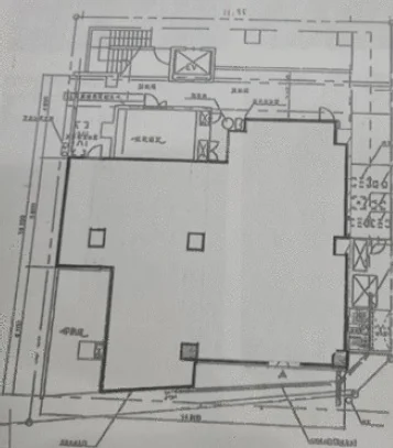 向ヶ丘遊園のスケルトン店舗物件の平面図