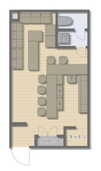 BAR・ショットバーの居抜き物件の平面図
