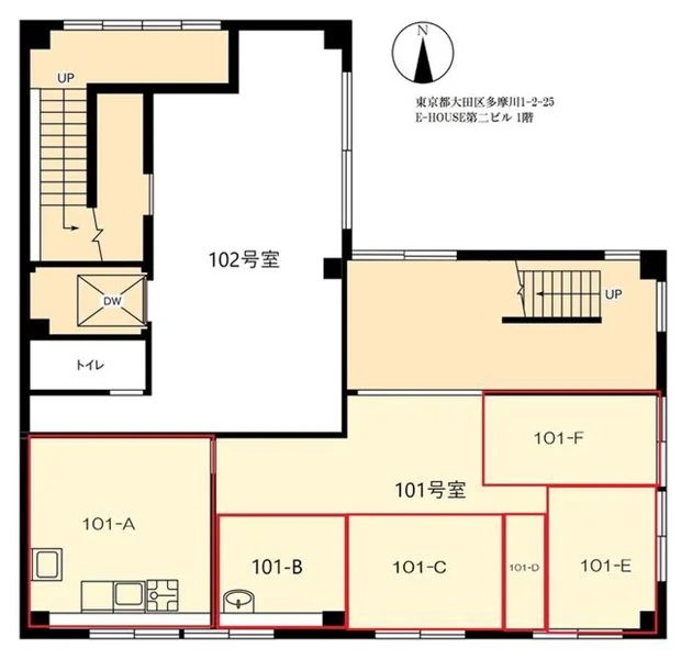 矢口渡のテイクアウト居抜きの平面図