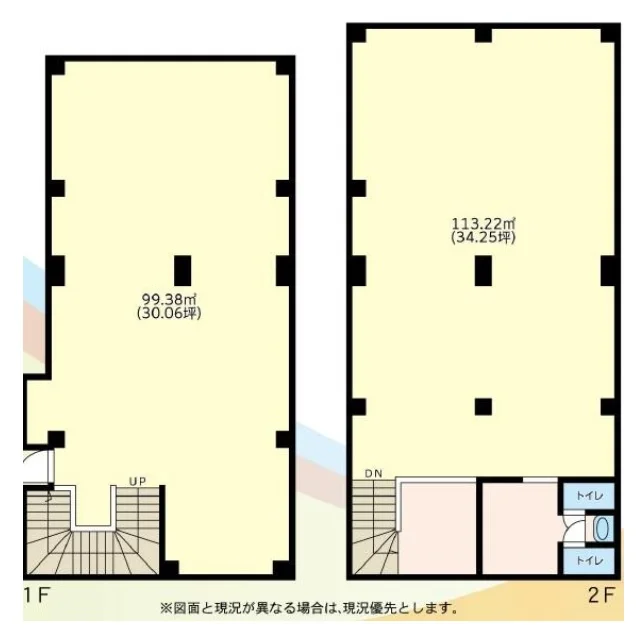 上尾のスケルトン店舗物件の平面図
