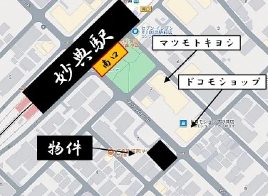 妙典のスケルトン店舗物件の地図
