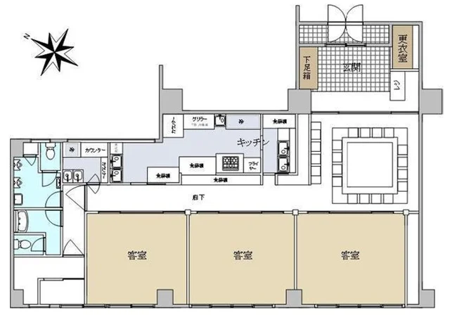 居酒屋の居抜き物件の平面図