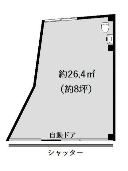 北千住の事務所仕様店舗物件の平面図