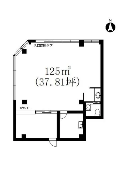 西新井大師西の事務所仕様店舗物件の平面図