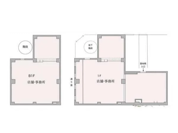 カフェ・喫茶店の居抜き物件の平面図