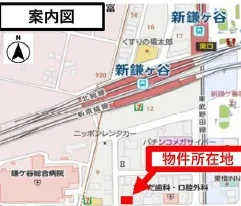 新鎌ヶ谷のスケルトン店舗物件の地図