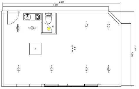 川口の事務所仕様店舗物件の平面図
