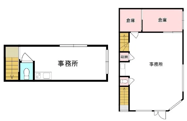 舎人の事務所仕様物件の平面図