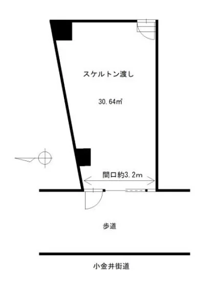 武蔵小金井のスケルトン物件の平面図