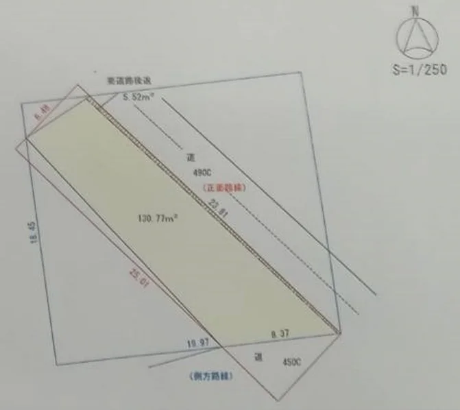 貸店舗(スケルトン)の平面図