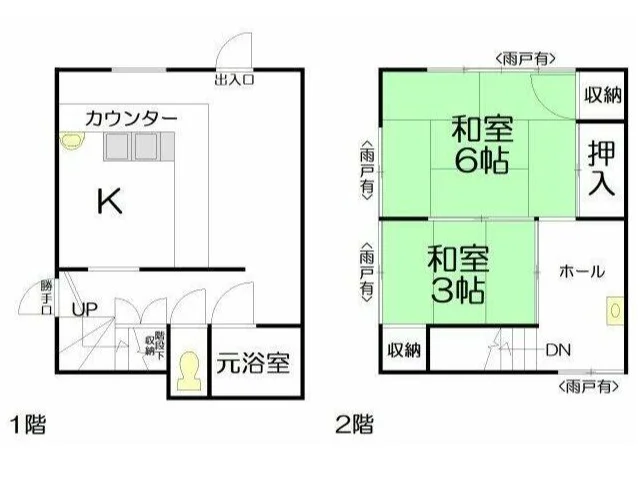 居酒屋の居抜き物件の平面図