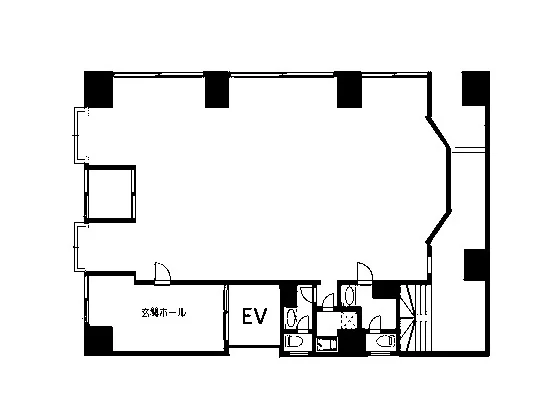 水道橋の事務所仕様店舗物件の平面図