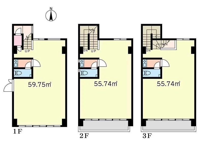 貸店舗(事務所仕様)の平面図