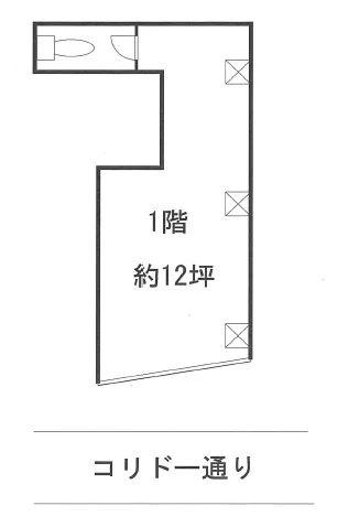 貸店舗(スケルトン)の平面図