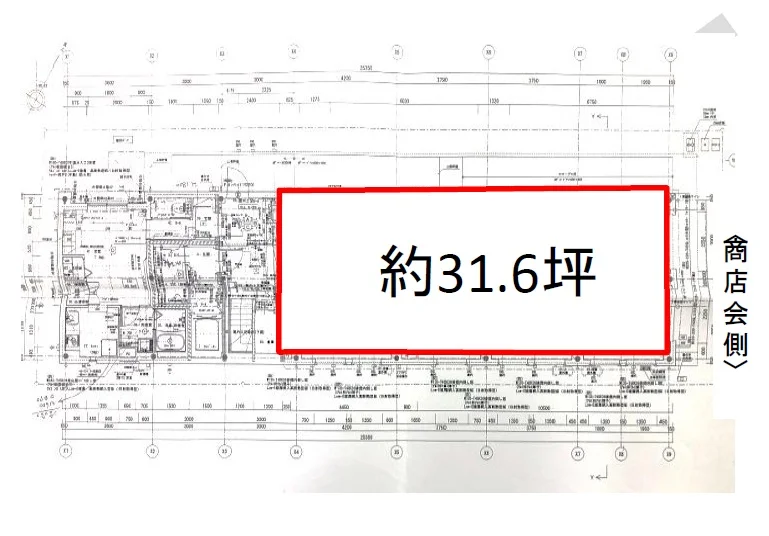 貸店舗(スケルトン)の平面図