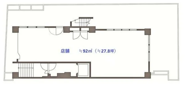 貸店舗(スケルトン)の平面図