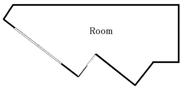 大山のスケルトン店舗物件の平面図