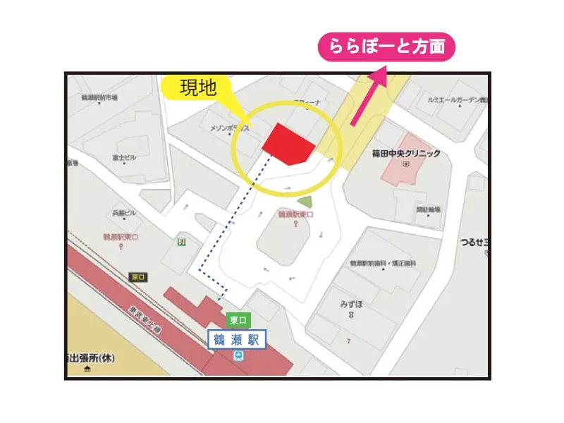 鶴瀬のスケルトン店舗物件の地図