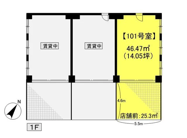 潮見のスケルトン物件の平面図