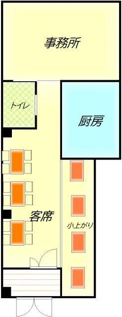 天王台の韓国料理居抜きの平面図