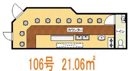 市川真間の居抜き店舗の平面図