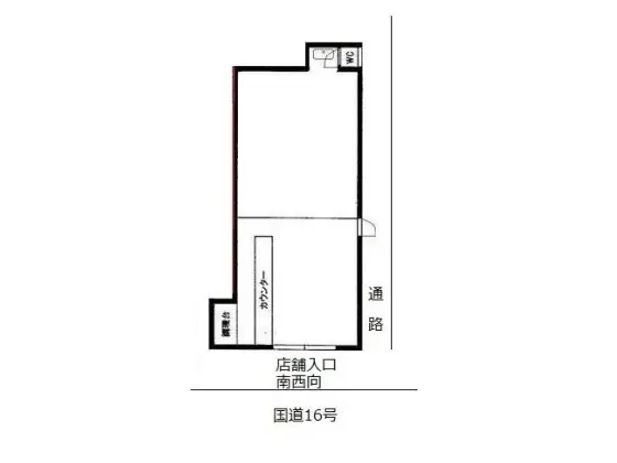 西横浜のダイニングバー居抜きの平面図