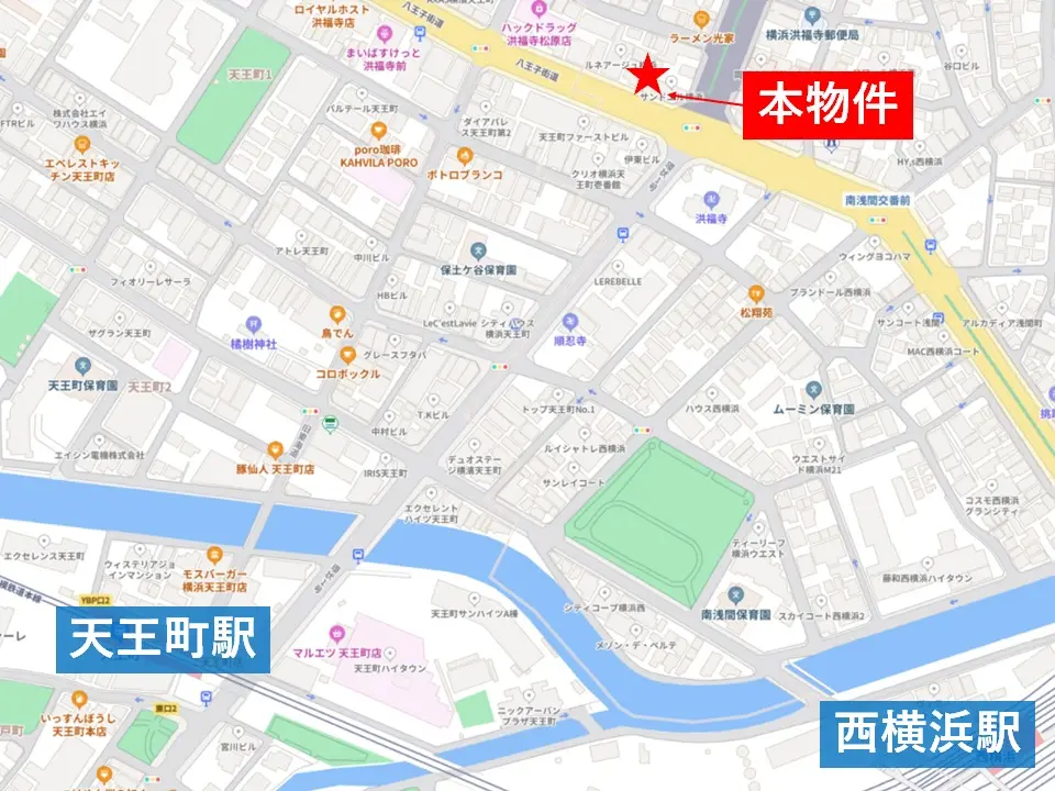 西横浜の居抜き店舗の地図