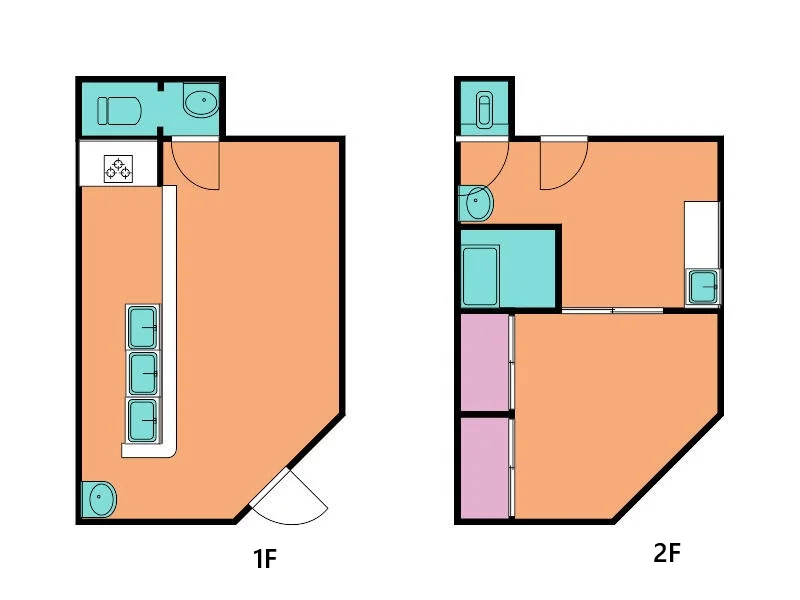 スナック・パブの居抜き物件の平面図